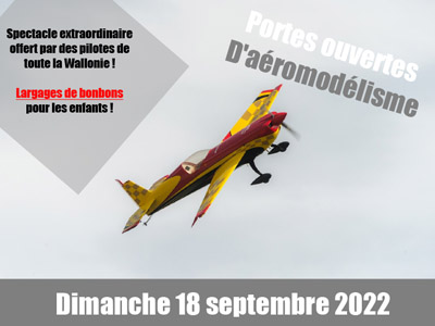 Portes Ouvertes d'aéromodélisme 2022 chez Les Blancs Volants d'Honnay