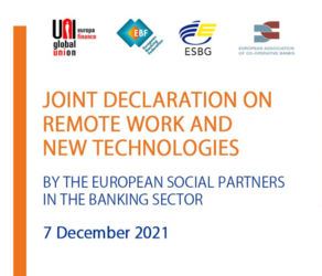 European Banking Social Partners Commit to a Common Understanding on Remote Work