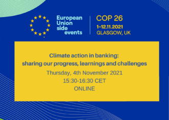 EU Side Event COP26: Climate action in banking: sharing our progress, learnings and challenges