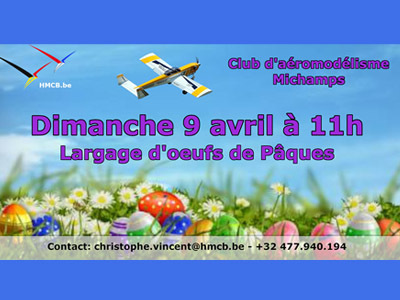 Largage oeufs de Pâques au Hirondelles Model Club Bastogne