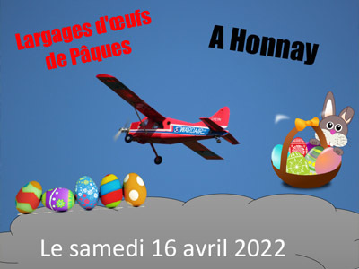 Largages d'oeufs de Pâques chez Les Blancs Volants d´Honnay