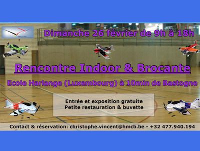 Rencontre indoor & brocante matériel d'aéromodélisme au Hirondelles Model Club Bastogne