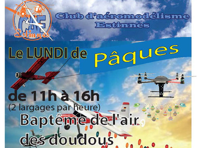 Largages d'oeufs de Pâques au Club d'Aéromodélisme Estinnois