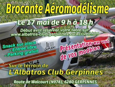 Brocante d'aéromodélisme à L'Albatros Club Gerpinnes