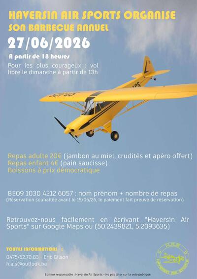 BBQ annuel d'Haversin Air Sports
