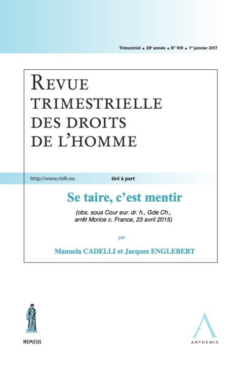 Se taire, c'est mentir
